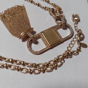 Lia Sophia “Kiam Family” Gold tassel necklace